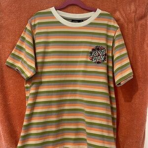 Santa Cruz shirt in size small. Peach,green,orange,purple colors.